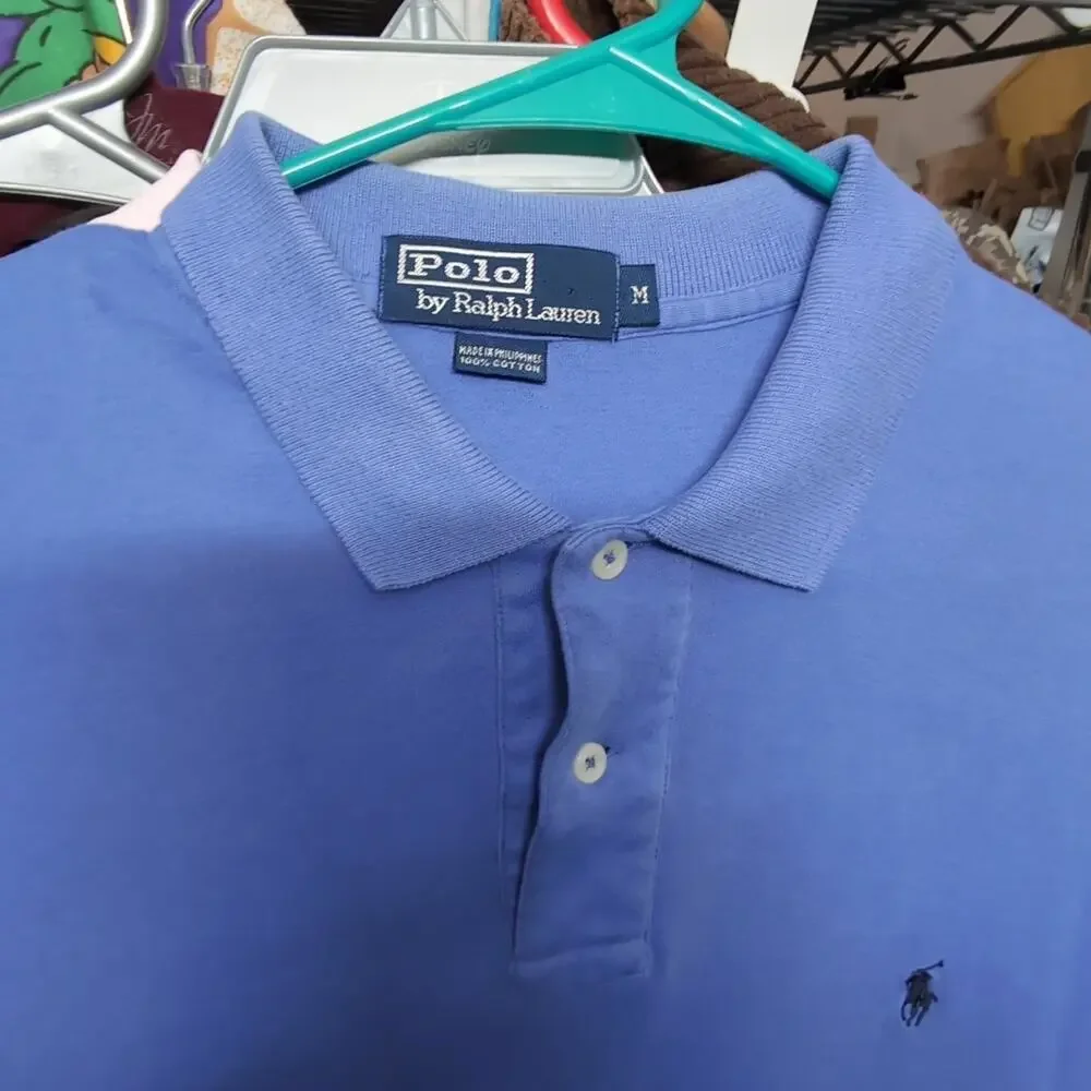 Ralph Lauren Blue Cotton Short Sleeve Polo Men Large